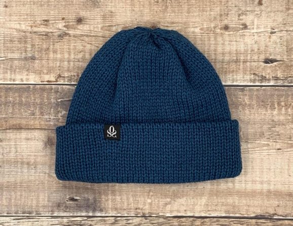 blue watch cap beanie with oss tag